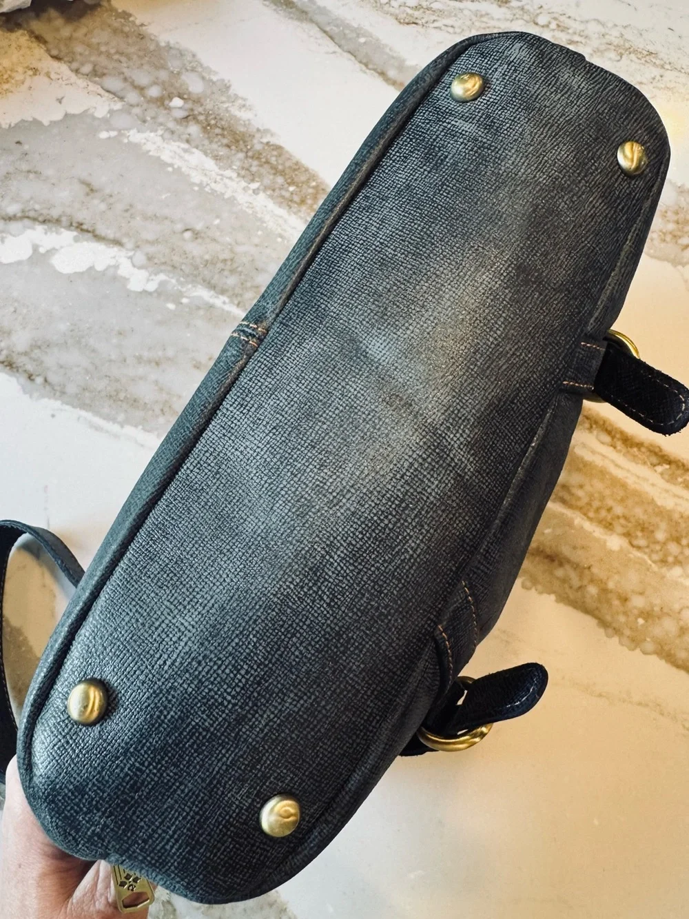 Patricia Nash Elia Hobo Blue Leather Shoulder Bag